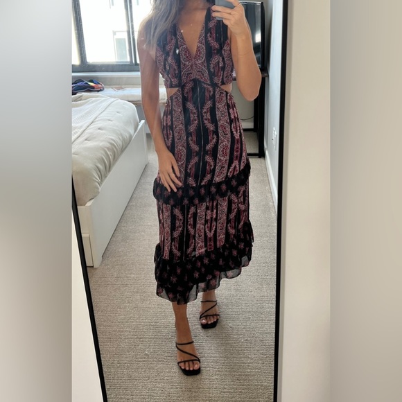 Avec Les Filles Rosie Tiered Maxi Dress Size 0 - Picture 2 of 3